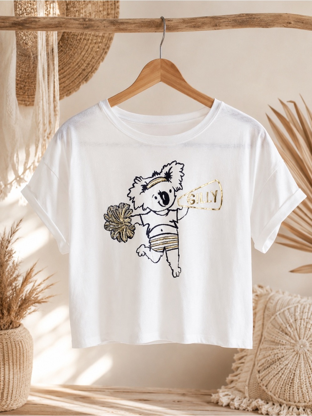 Gilly Hicks Koala Cheerleader T-Shirt‎ Size Large Top